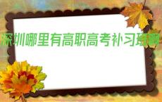 深圳哪里有高职高考补习班啊