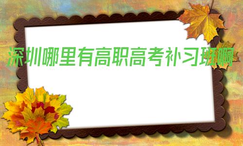 包含深圳哪里有高职高考补习班啊的词条